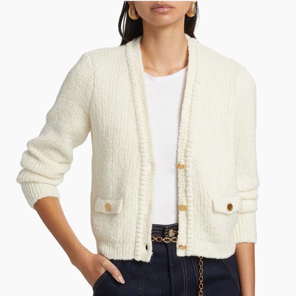 Frame Double Pocket Crop Cardigan